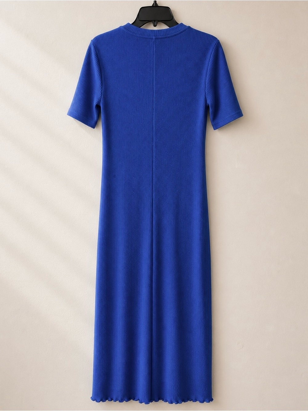 Sweaty Betty Ribbed Midi Dress Short Sleeves Lightning Blue Size XS - Picture 7 of 12